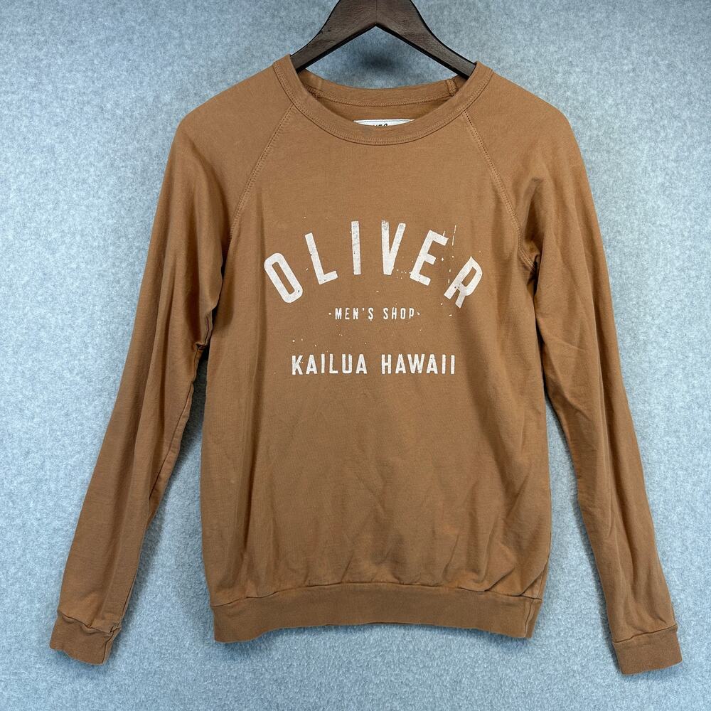 Oliver Sweatshirt Size XS Brown Mens Shop Kailua Hawaii Graphic Long Sleeve